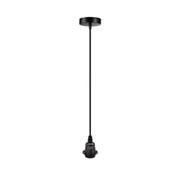 image-Vintage Industrial Black Pendant Light Fitting, lampshade Holder Fitting Set with 2m Cable.