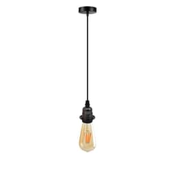 image-Vintage Industrial Black Pendant Light Fitting, lampshade Holder Fitting Set with 2m Cable.