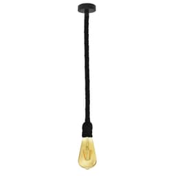 image-Vintage Ceiling Pendant Light 1m Black Colour Hemp Rope Hanging Lamp Lights