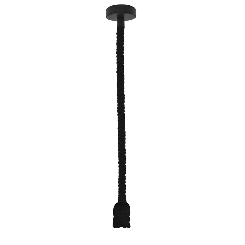 image-Vintage Ceiling Pendant Light 1m Black Colour Hemp Rope Hanging Lamp Lights