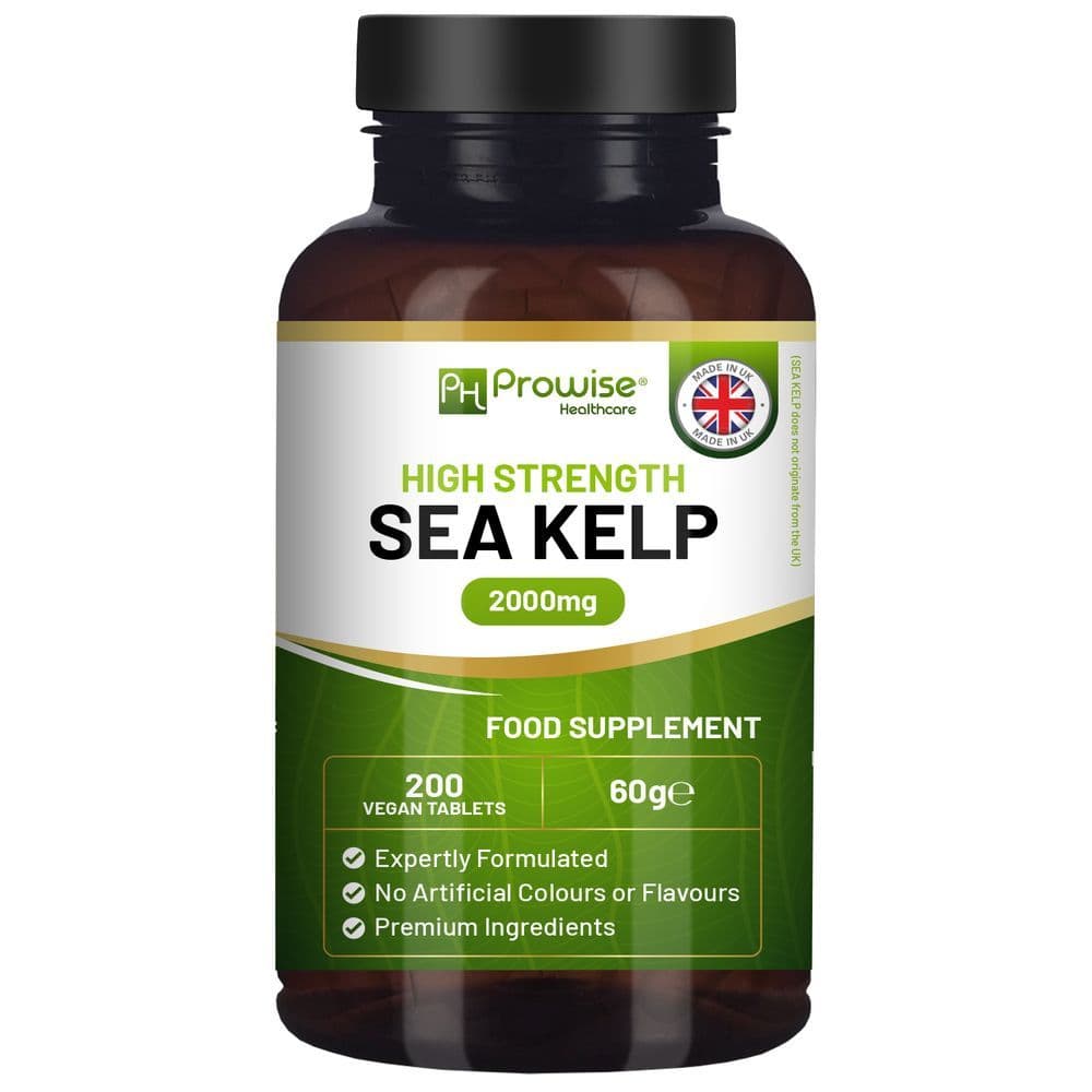 image-Sea Kelp 2000mg 200 Vegan Tablets | Natural Source of Iodine | Premium Ingredients | Proudly made in the UK by Prowise