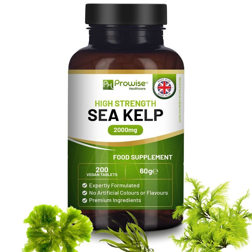 image-Sea Kelp 2000mg 200 Vegan Tablets | Natural Source of Iodine | Premium Ingredients | Proudly made in the UK by Prowise