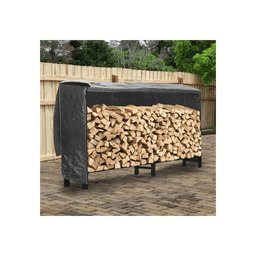 image-Neo 240cm Outdoor Metal Log Holder Storage Rack with Cover