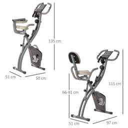 image-HOMCOM 2-In-1 Upright Exercise Bike 8-Level Adjustable with Pulse Sensor Grey