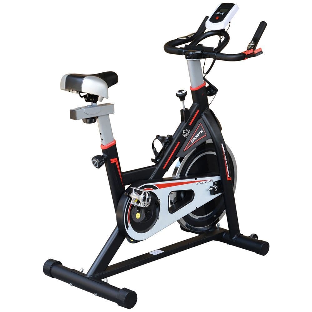 image-HOMCOM 8kg Flywheel Exercise Racing Bicycle Cardio Adjustable Resistance LCD