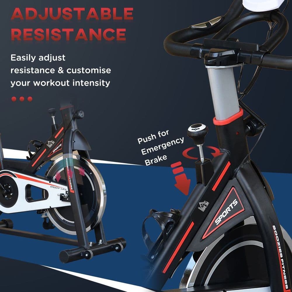 image-HOMCOM 8kg Flywheel Exercise Racing Bicycle Cardio Adjustable Resistance LCD