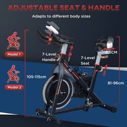 image-HOMCOM 8kg Flywheel Exercise Racing Bicycle Cardio Adjustable Resistance LCD