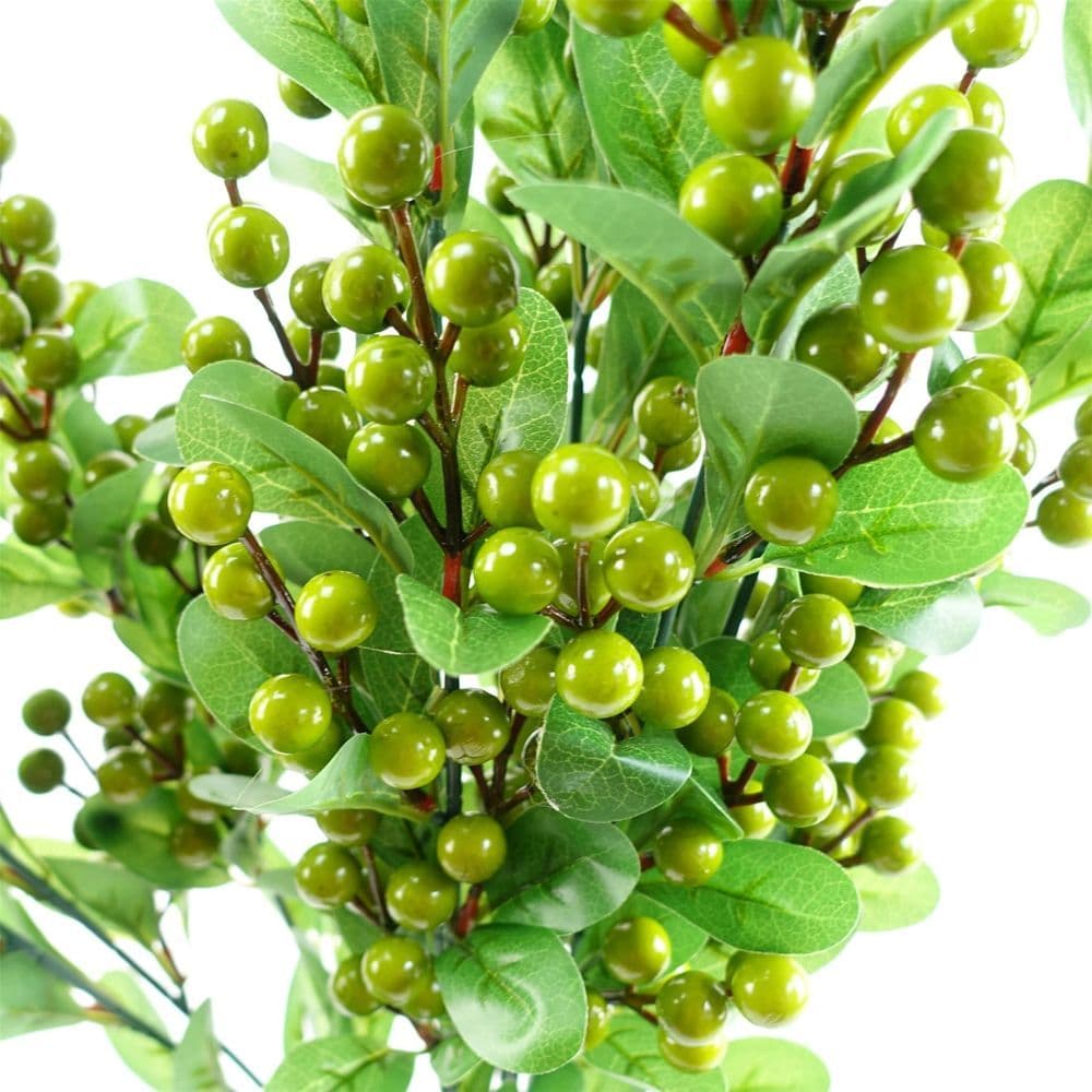 image-Pack of 6 x 70cm Artificial Green Berry Spray
