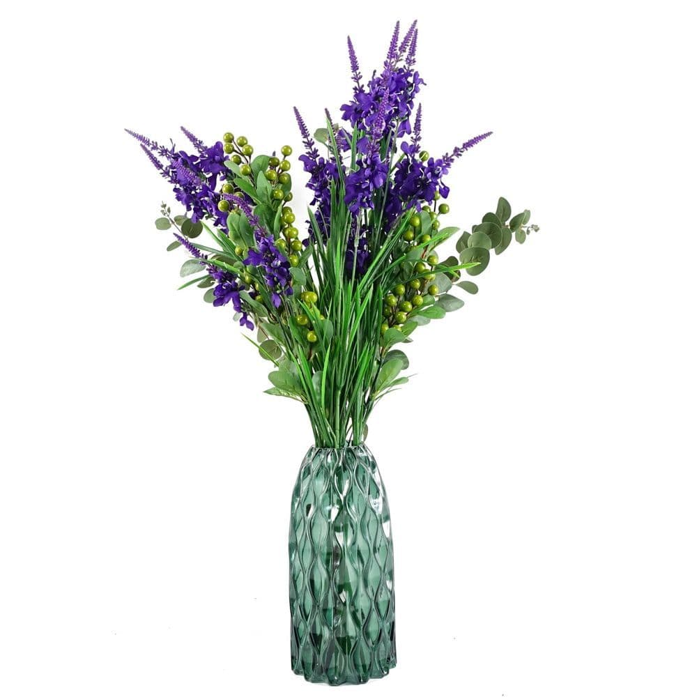 image-Pack of 6 x 70cm Artificial Green Berry Spray