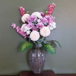 image-75cm Dahlia Artificial Flowers Tropical Blossom Bubble Vase