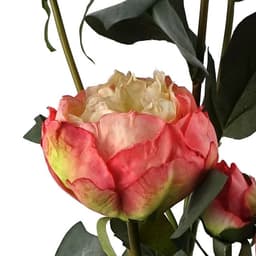 image-55cm Pink Peony Artificial Flowers Spray - 4 Flowers 3 Buds