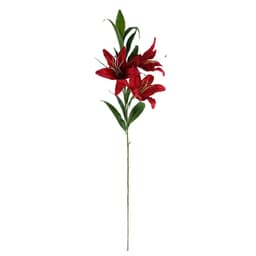 image-Pack of 6 x 100cm Large Red Lily Stem - 18 Flowers