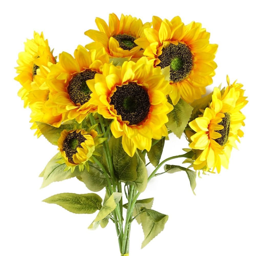 image-Pack of 6 x 88cm Yellow Artificial Sunflower - 18 heads