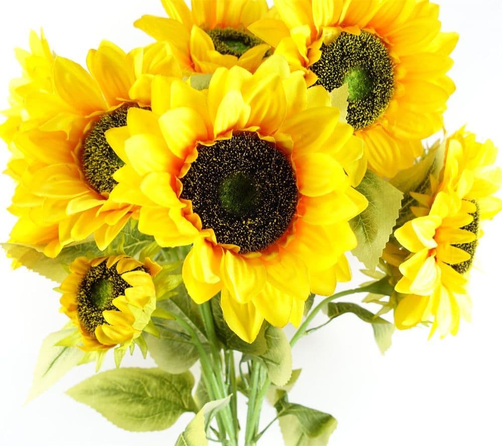 image-Pack of 6 x 88cm Yellow Artificial Sunflower - 18 heads