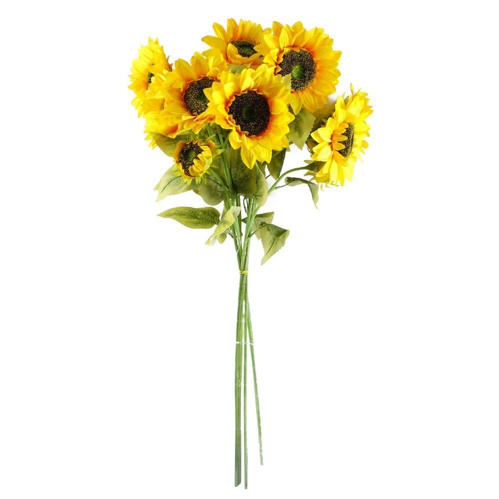 image-Pack of 6 x 88cm Yellow Artificial Sunflower - 18 heads