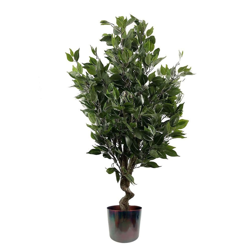 image-110cm Artificial Evergreen Ficus Tree Multicolour Planter