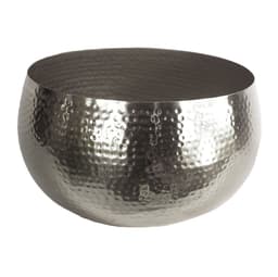 image-Leaf Large Metal Planter Bowl 32 x 20cm Hammered Silver Colour - Straight Edge