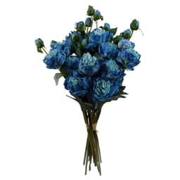 image-6 x 55cm Blue Peony Artificial Flower Stems - 24 flowers 18 buds