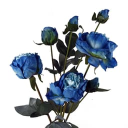 image-6 x 55cm Blue Peony Artificial Flower Stems - 24 flowers 18 buds