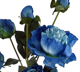 image-6 x 55cm Blue Peony Artificial Flower Stems - 24 flowers 18 buds