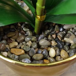 image-50cm Phalaenopsis Orchid Artificial - Red Leopard - Gold Pot