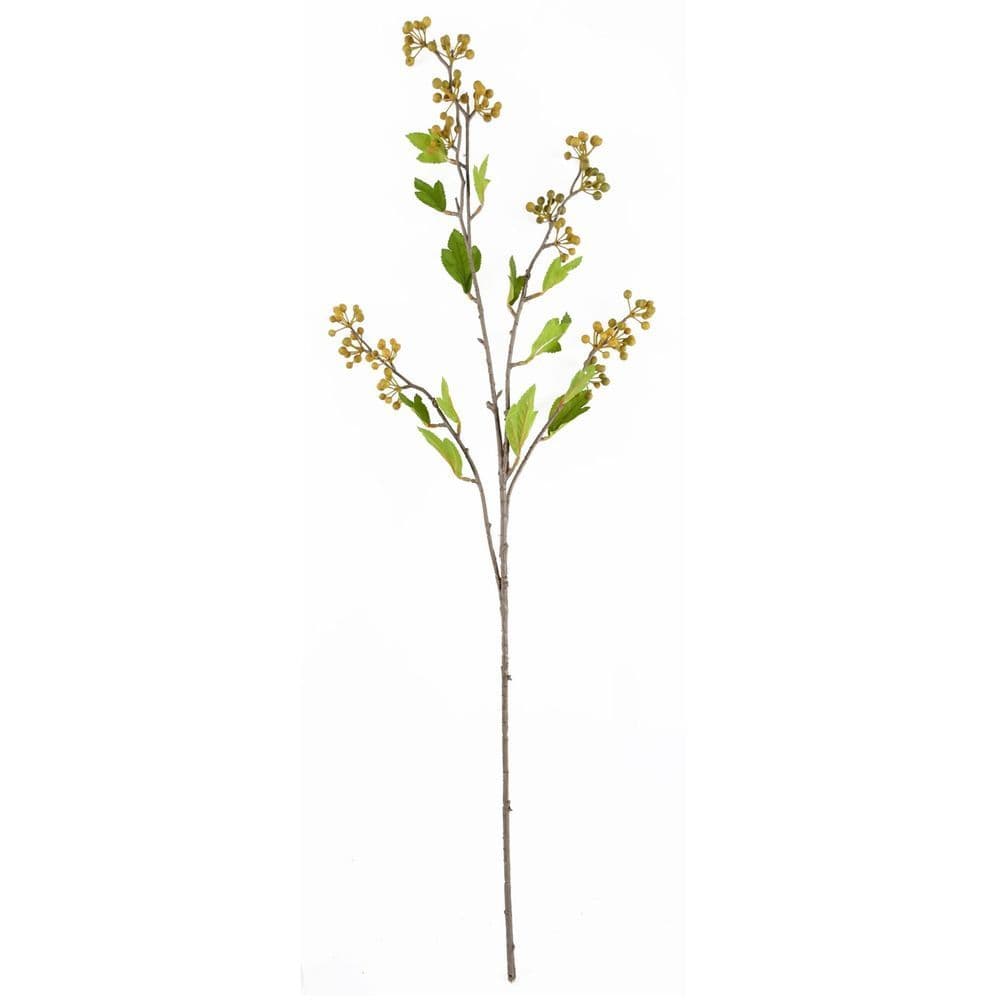 image-100cm Yellow Lily Black Eucalyptus Glass Ball Vase