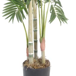 image-120cm (4ft) Realistic Artificial Areca Palm with pot with Gold Metal Planter