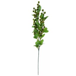 image-60cm Artificial Berry Delphinium Cream Flower Mix Glass Vase