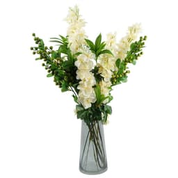 image-28cm Gold Rim Smoke Grey Glass Vase