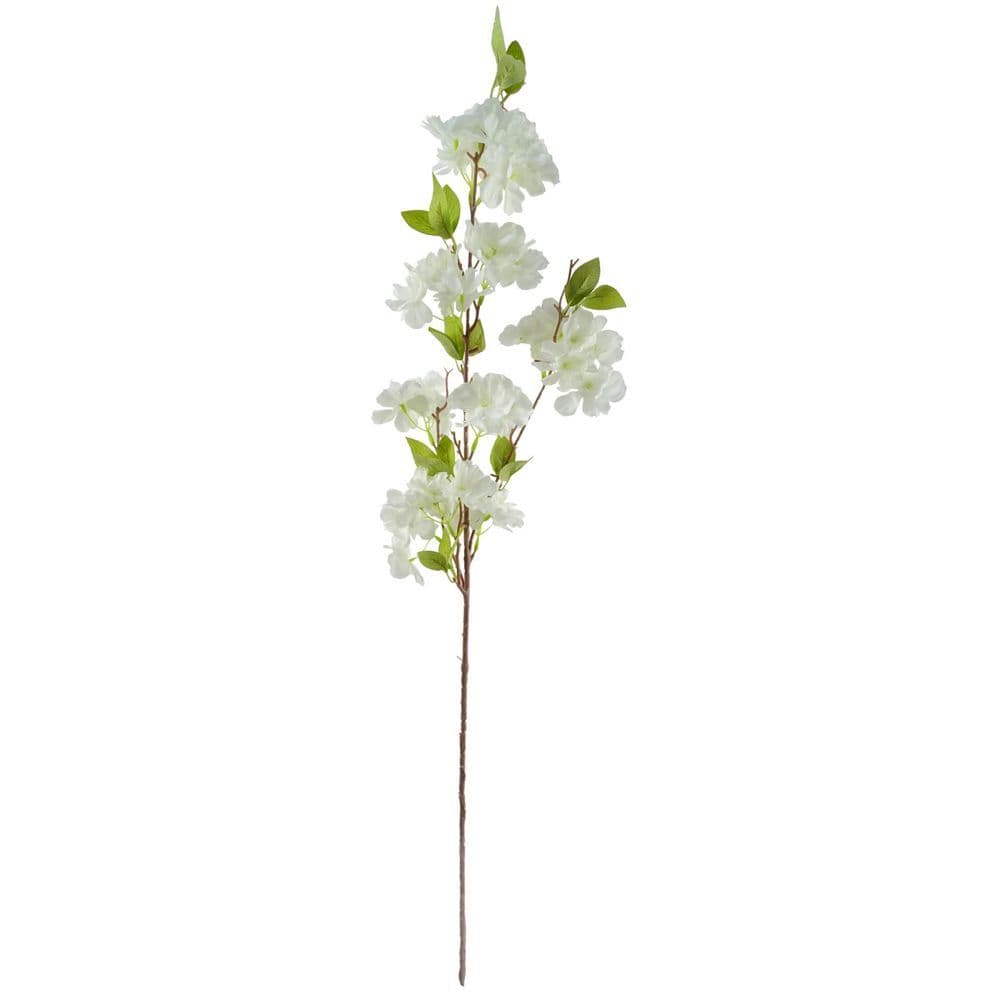 image-100cm Poppy and White Blossom Arrangement Glass Vase