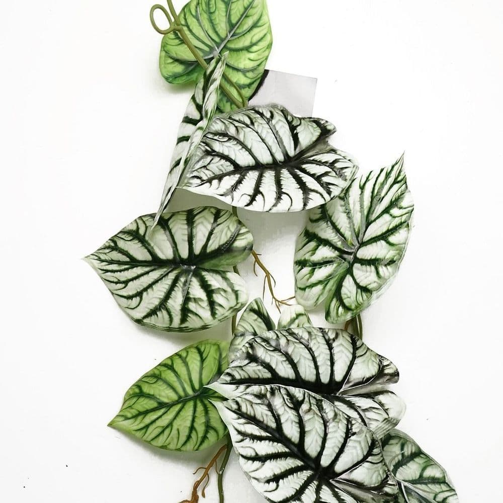 image-120cm Artificial Trailing Hanging Plant Realistic Alocasia Dragon Scale Light