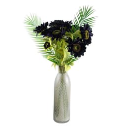 image-100cm Purple Artificial Sunflower Arrangement Glass Vase