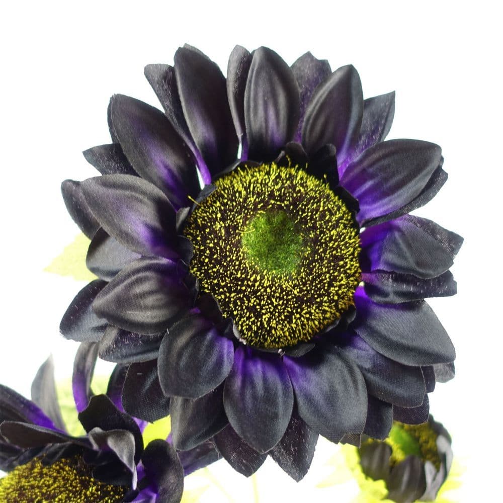 image-100cm Purple Artificial Sunflower Arrangement Glass Vase