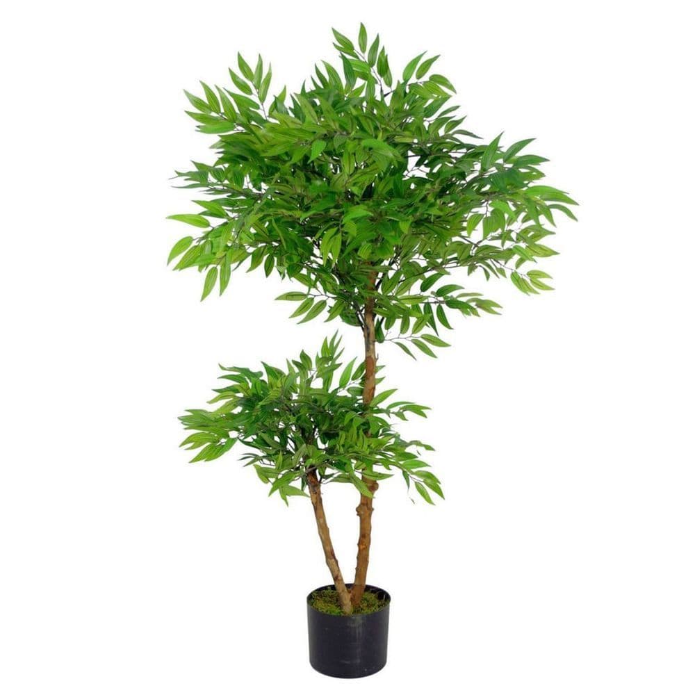 image-100cm Leaf Realistic Artificial Ficus Tree / Plant