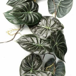 image-120cm Artificial Trailing Hanging Plant Realistic Alocasia Dragon Scale Dark