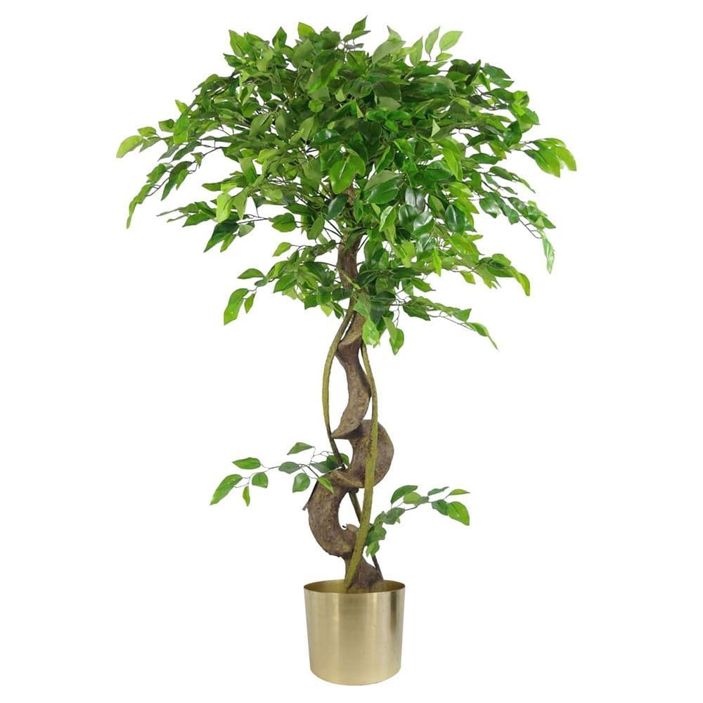 image-120cm Twisted Trunk Artificial Japanese Fruticosa Style Ficus Tree