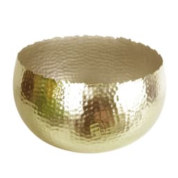 image-Leaf Large Metal Planter Bowl 32 x 20cm Hammered Gold Colour - Curvy Edge