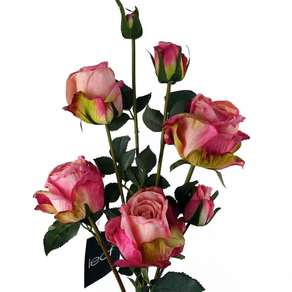 image-6 x 60cm Pink Rose Artificial Flower Sprays - 24 Flowers 18 Buds