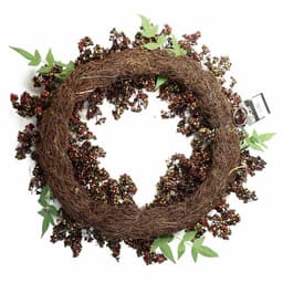image-55cm Artificial Hanging Black Berries Wreath