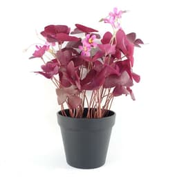 image-30cm Artificial Plant Purple Shamrock Pink Flowers Potted