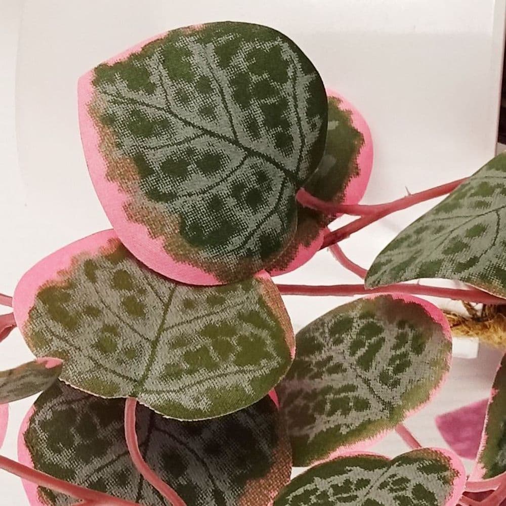 image-90cm Artificial Potted Trailing Hanging Pink Plant Realistic - String of Hearts