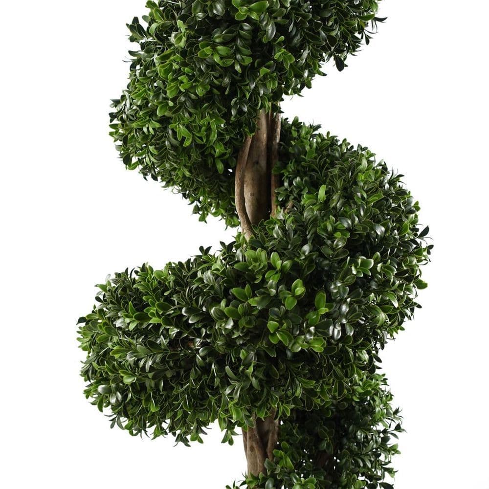 image-120cm Sprial Buxus Artificial Tree UV Resistant Outdoor Topiary