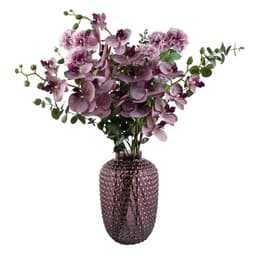 image-Pack of 6 x 100cm Artificial Phalaenopsis Orchid Purple Stem - 42 Flowers