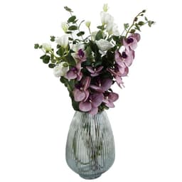 image-Pack of 6 x 100cm Artificial Phalaenopsis Orchid Purple Stem - 42 Flowers