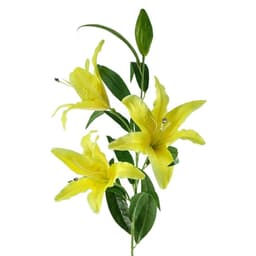image-Pack of 6 x 100cm Large Yellow Lily Stem - 18 Flowers