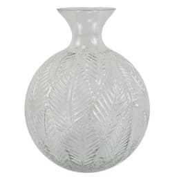 image-26cm Clear Fern Print Glass Bottle Vase