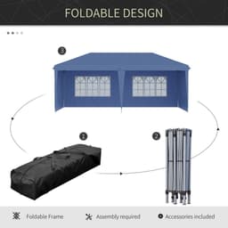 image-10' x 20' Pop Up Canopy party Tent with 4 Sidewalls , Blue-AS