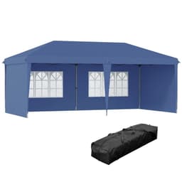 image-10' x 20' Pop Up Canopy party Tent with 4 Sidewalls , Blue-AS