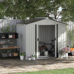 image-Steel Storage Shed Garden Tool house 7' x 4' White-AS