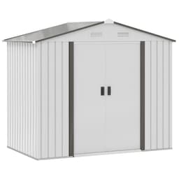 image-Steel Storage Shed Garden Tool house 7' x 4' White-AS